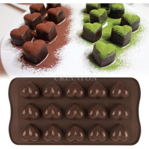 100Pcs/Lot 15-Cavity Love-Shaped&Star-Shaped Chocolate Moulds DIY Silicone Molds Ice Cube Mold