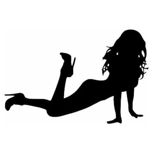 14.5*9.2CM Provocatively Sexy Girl Vinyl Decals Fashion Popular Style Black/Silver Car Sticker Covering The Body C20-0399