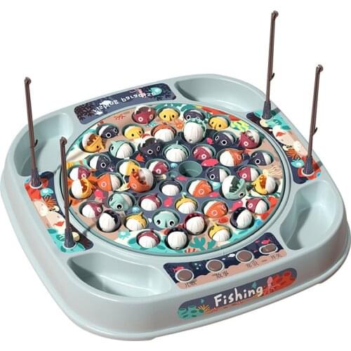 2021 Electric Musical Rotating Fishing Toy Children Board Play Fish Game Fishing Rod Outdoor Sports Educational Toys For Boys