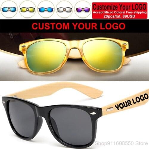 2021Custom Logo Bamboo Foot Sunglasses Men Wooden Sunglasses Women Original Wood Sun Glasses Customerized 20 pcs/set Wholesale
