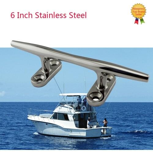 316 Stainless Steel Marine Boat Hollow Base Cleat 6 Inch Heavy Duty Boat Hollow Base Cleats for Marine Yacht Boat RV Hardware