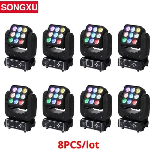 8pcs/lot 9x12w RGBW 4in1 LED Matrix Moving Head Light Wash Light for DJ Disco Nightclub Party Light/SX-MH0912A
