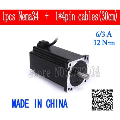 86 Stepper Motor 2 PHASE 4-lead Nema34 motor 86BYGH High torque 159MM 6.0A 12.00N.M LOW NOISE motor for CNC XYZ