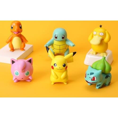 Anime pokemoned fingers doll Charmander Squirtle Bulbasaur Jigglypuff Psyduck Anime Action model Helloween present for children