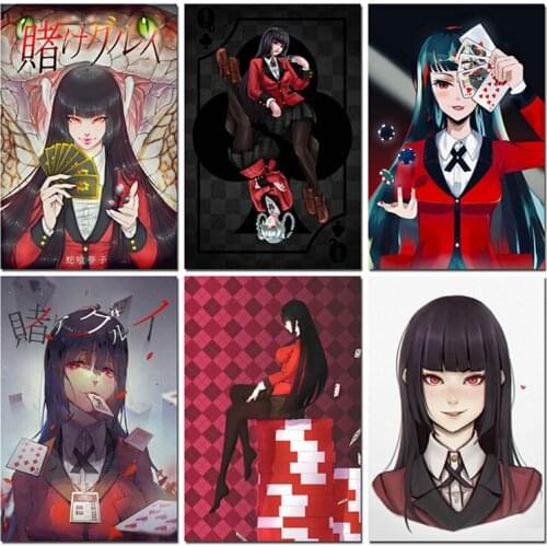 Kakegurui Jabami Yumeko Anime TV Series Poster Art Prints Silk Canvas Wallpaper Decorative Wall Picture For Living Room-001