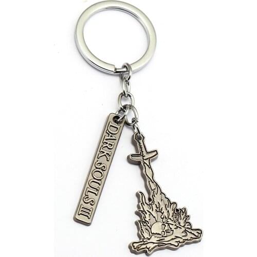Dark Souls 3 Keychain PS4 Games Metal Logo Pendant Keyrings Men Car Women Bag Key Chain Chaveiro Game Jewelry