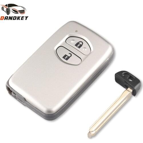 Dandkey Smart Remote Key Shell Case Fob 2/3/4 Buttons For Toyota Land Cruiser Prado 2010-2015 Replacement With Blade Inside