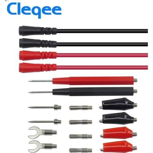 Cleqee P1500 16 in 1 Test Leads kit Replaceable Test wires Probes for dgital Multimeter Test Leads crocodile clips U type probe