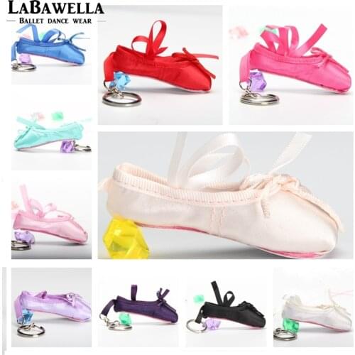 Kids Ballerina Mini Ballet Shoe Ballet Keychain Gift Satin Pointe Shoes Key Ring Pink Dance shoes Ballet Bag Charm Chain DT009