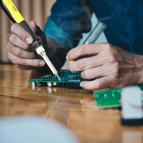 60W TU-093D Electric Soldering Iron 200-450 Centigrade Adjustment Temperature EU Plug Welding Iron Pen Tip for Circuit Board