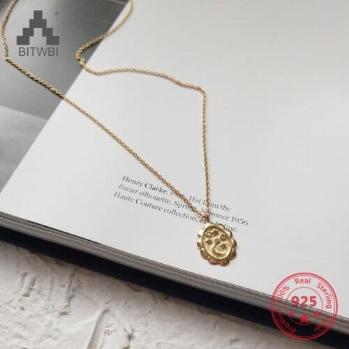 Hot Sale Europe Style S925 Sterling Silver Fashion Gold Corlorful Round Flower Star Moon Pendants Necklace
