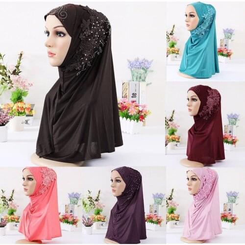 Hijab Double Loop Slip On Scarf Pull Over Crepe Convenient Shawl Headscarf
