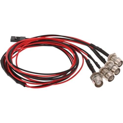 4 LED Lights Kit 2 White 2 Red for 1/10 1/8 Traxxas HSP Redcat RC4WD Tamiya Axial SCX10 D90 HPI RC Car