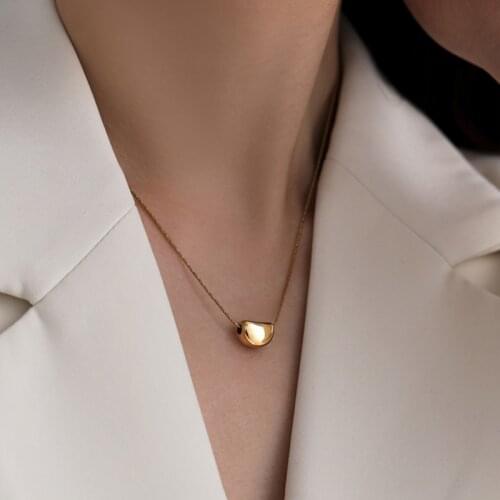 Korean fashion gold stainless steel heart necklace women cute aesthetic chokers wholesale fashion jewelry statement