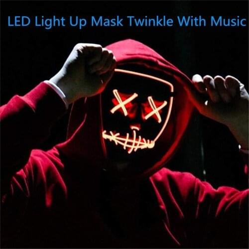 2020 Halloween LED Mask Purge Masks Election Mascara Costume DJ Party Light Up Masks Glow In Dark