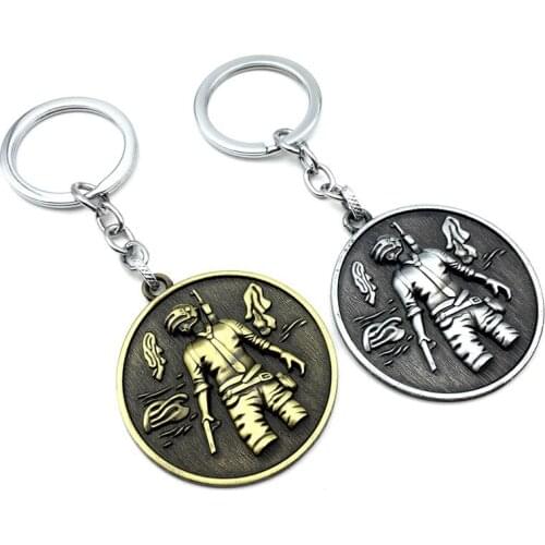 New Game PUBG Character Model Alloy Key Chain Bronze Color Options Of Game Keychain Gifts