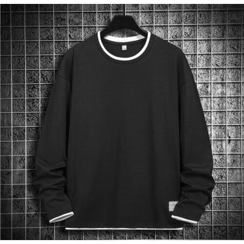 2021 New Autumn Men Pullover Cotton Hoodies Spring Casual Solid Long Sleeve Long Sweatshirt