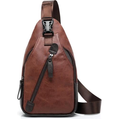Tilorraine 2021 new Korean style PU Leather Mens chest bag fashion trend single shoulder messenger bag travel bags
