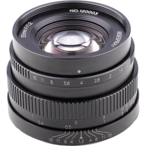 RISESPRAY Camera Lens 35mm F1.2 Prime Lens for Olympus Panasonic Micro 4/3 M4/3 Mount E-M1 E-M1Mark II E-M5 Camera J