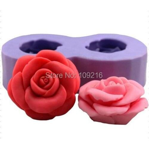 Wholesale!!!1pcs A Pair of Rose (R0931) Silicone Handmade Soap Mold Crafts DIY Mold