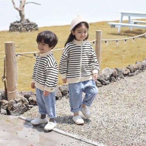 2019 Autumn New Baby Striped Jackets Boys and Girls Casual Loong Sleeve Coats Childrens Clothing Kids Boys Striped Coats 2-8Y