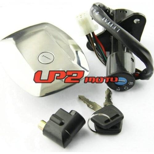 Ignition Switch Fuel Gas Cap Helmet Lock Key Set for Suzuki GS125 82-00 6 wires
