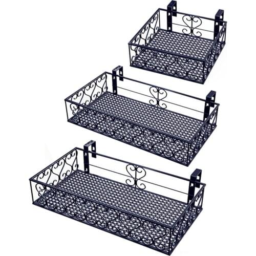 Hanging Type Iron Flowerpot Rack Rack Finisher Storage Basket Balcony Balustrade Flowerpot Rack Fence Balustrade Flowerpot Rack