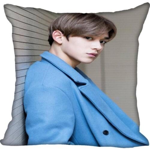 Fan Xi Hot Custom KPOP NCT Lucas Printed Silk Square Pillowcase Home Decorative zipper Satin Pillowcases (One Side)