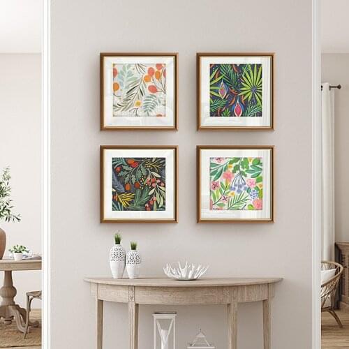 Simple modern Nordic small fresh geometric plants and flowers American decorative painting picture poster mural printing
