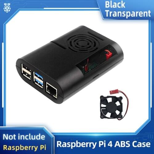 Raspberry Pi 4 ABS Case Black Transparent Shell support Cooling Fan for Raspberry Pi 4 Model B
