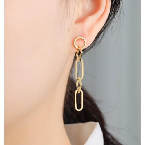 New Fashion Geometric Long Earrings Gold Sliver Color Punk circle Hoop Earrings For Women Wedding Jewelry
