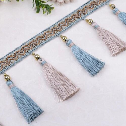 12Yard/Lot European-Style Curtain Lace Tassel Fringe Hanging Beads Ball Sofa Tablecloth Home Decoration Lace Trim Accessories