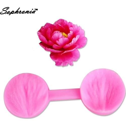 Sophronia Mini Peony Veiner Mold Silicone Molds For Gumpaste Fondant Cake Decorating Kitchen Bakeware m458, 8.1*3cm