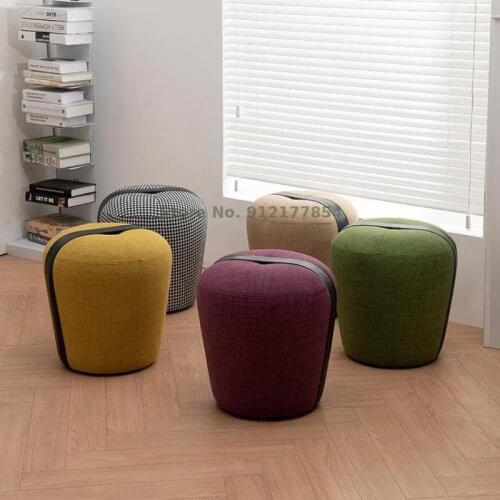 Nordic Fabric Low Stool Home Bedroom Living Room Net Red Sofa Stool Foot Stool Creative Personality Makeup Stool