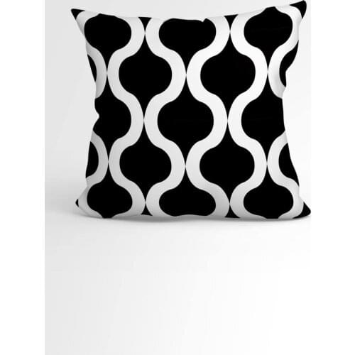 Special Design Decorative Single Pillow Pillow decorate Case Set 43x43cm, Black White, Garden, Home, decoration Stain resistant Hidden Zipper