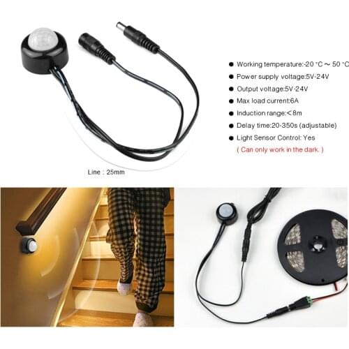 Highly Sensitive PIR Motion Sensor Light Switch DC 12V - 24V Automatic Infrared Motion Sensor Switch for LED Strip Light