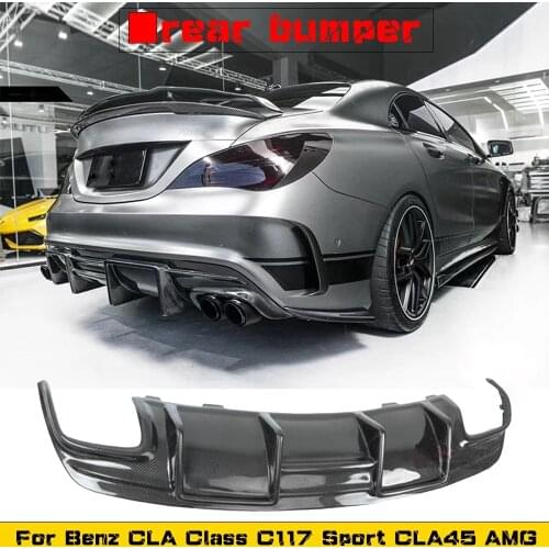Carbon Fiber Rear Diffuser For Mercedes Benz CLA Class C117 W117 Sport CLA45 AMG Bumper Lip 2016-2019