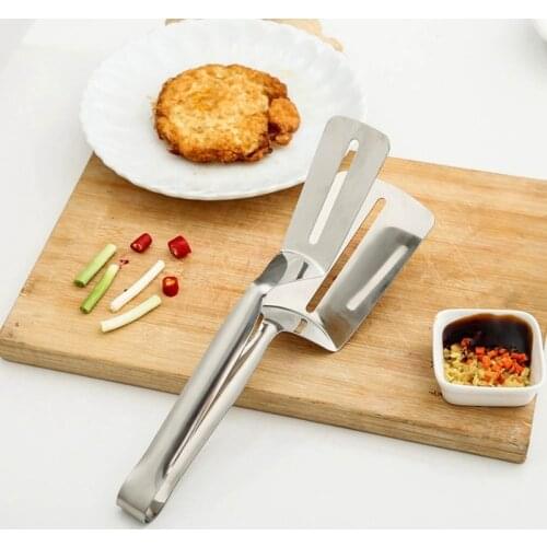 Stainless Steel Fried Fish Spatula Shovel Meat Clip Bread Clamp Barbecue Tongs Accessories Fried Steak Shovel Kitchen Tools