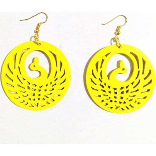 Wood Love Bird Earrings Women Drop Earrings Fashion Jewelry Eardrop Personality Hollow Hoop Earrings