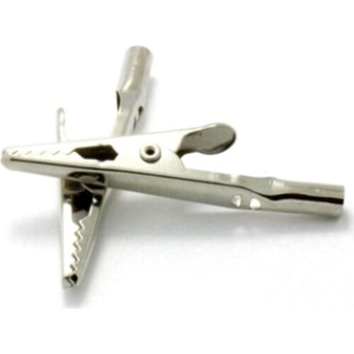 10PCS/Set Stainless Steel Single Prong Alligator Crocodile Electric Test Clips Cable Lead Screw Probe Clamps Silver