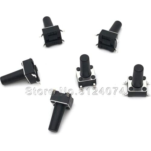 100pcs/lot 6*6*11MM 4pin touch switch SMD micro/key switch button 4P 6x6x11 brand new