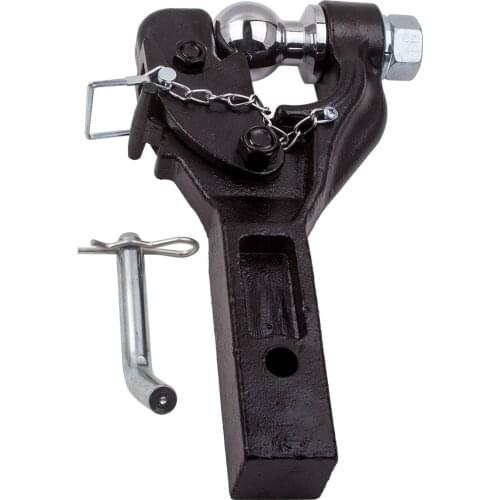 1PC Heavy Duty 8 Ton Ball Combo Pintle Tow Hook Receiver Arm Hitch Towing 4WD Black New