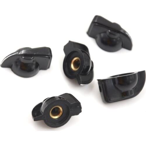 5Pcs 6mm Shaft Hole Dia bakelite Potentiometer Pot Pointer Knobs Caps