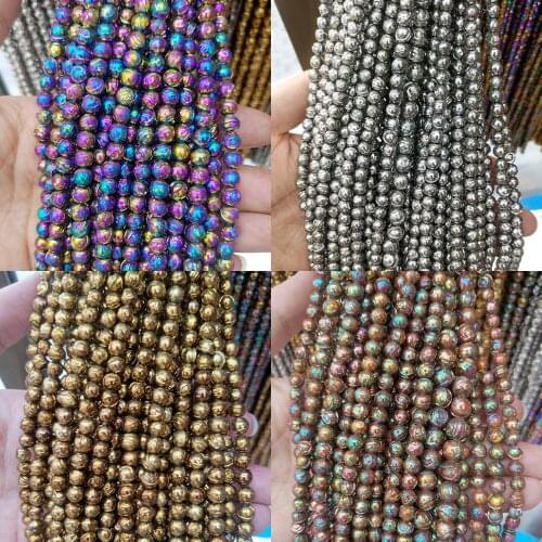 6/8/10mm Natural Semi-precious Stone Loose Beads Marine Fossils Round Son Manually DIY Bracelet Necklace Jewelry Accessories