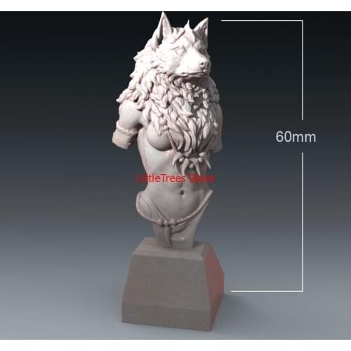 60mm Resin Model Queen of Werewolf Bust Figure Unpainted DW-025