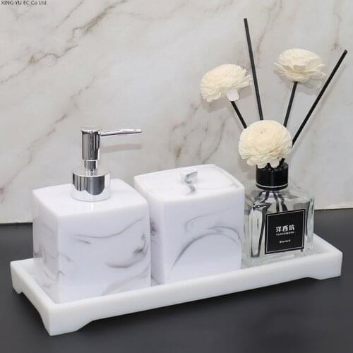 Bathroom Accessories Ink Pattern Lotion Bottle Cotton Swab Storage Box Storage Tray Bathroom Supplies Household Decoration