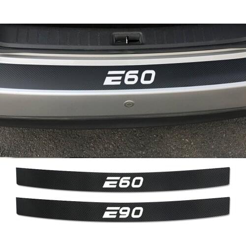 Carbon Fiber Protector Car Stickers For BMW E46 E39 E90 E91 E60 E36 E92 E30 E34 E70 E87 Rear Bumper Trunk Tail Accessories