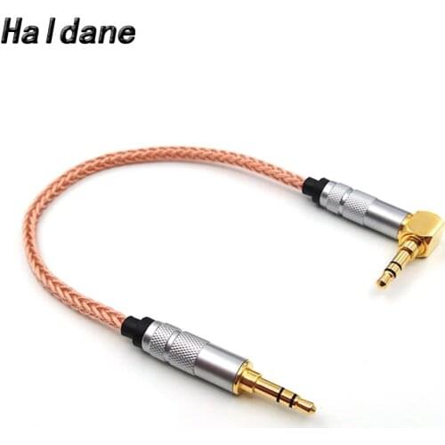 Free shipping Haldane 10cm Silver Plated 3.5mm Male to 3.5mm Male Stereo Audio Hifi Audio cable car AUX wire jump cable