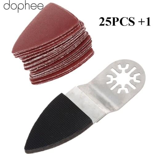 Dophee 25Pcs Sanding Paper Sander Sheet+Finger Sanding Pad Oscillating Multi-tool for Multimaster Dremel Renovator Power Tools