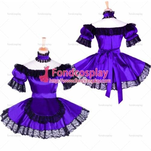 Sissy maid satin dress Uniform cosplay costume Tailor-made[G1757]